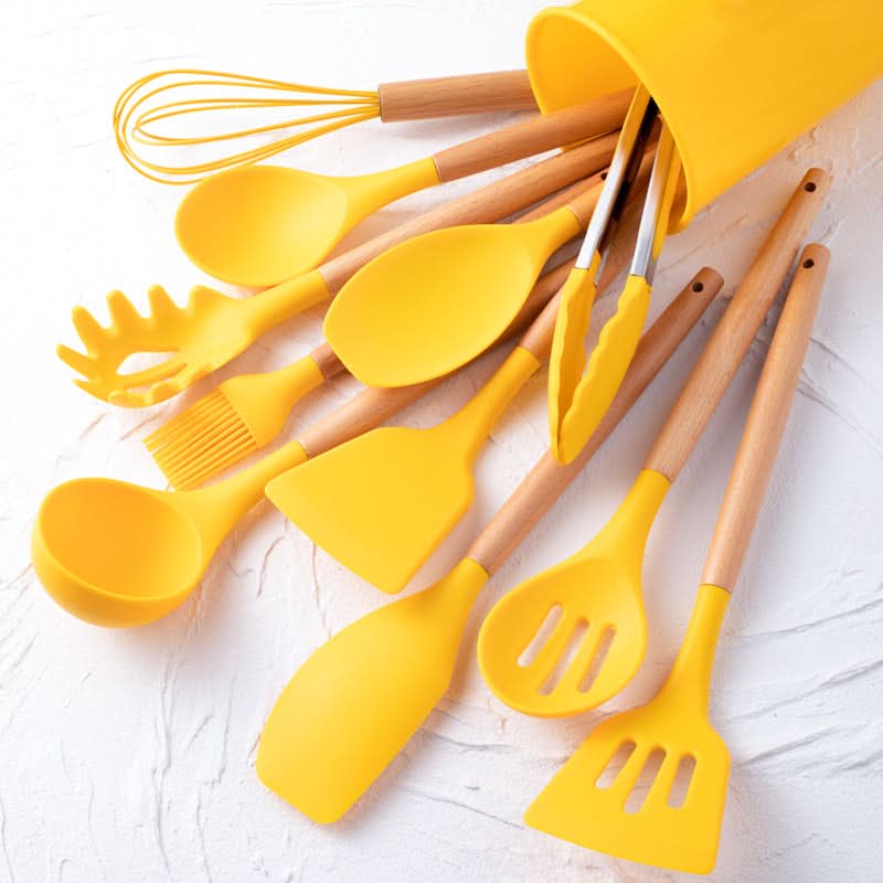 12-Piece Kitchen Silicone Utensil and Cooking Set – Stylish, Durable, and Safe