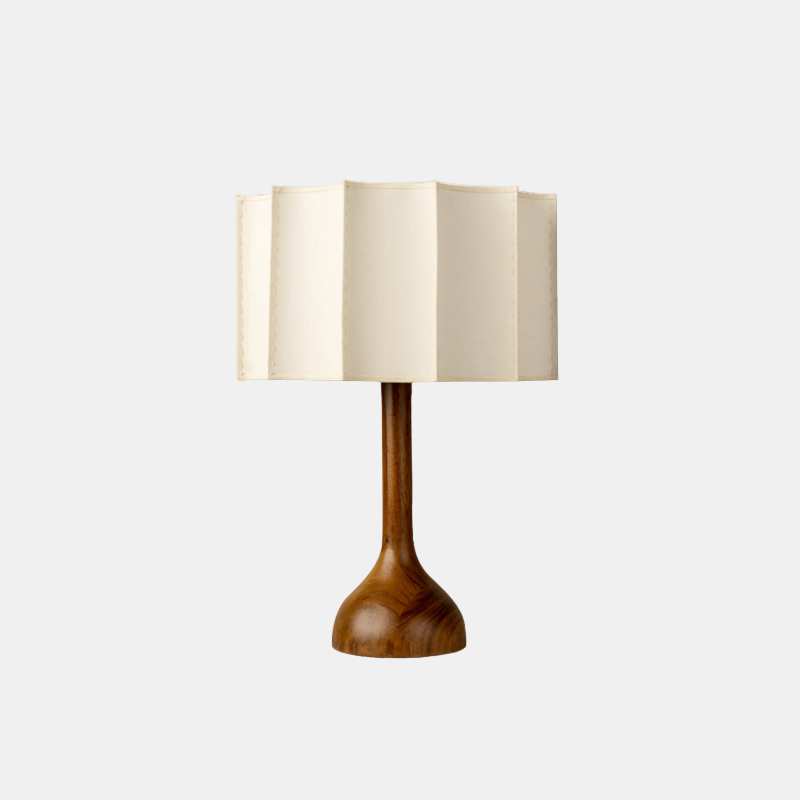 Elegant Table Lamp with Walnut Base – Modern Bedside Lighting for Home 1