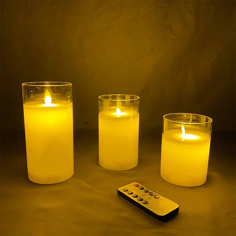 Flameless Candle 3-Piece Set – A Tranquil Glow Without the Flame