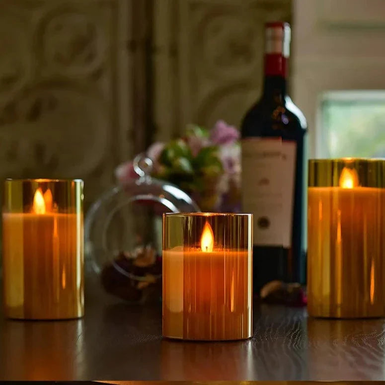 Flameless Candle 3-Piece Set – A Tranquil Glow Without the Flame