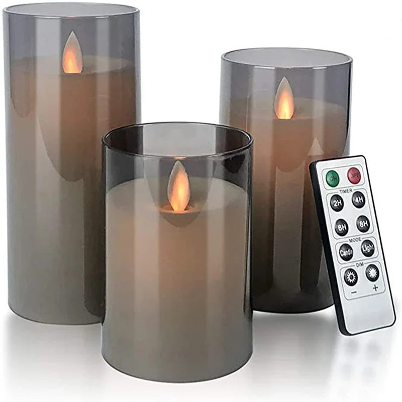 Flameless Candle 3-Piece Set – A Tranquil Glow Without the Flame