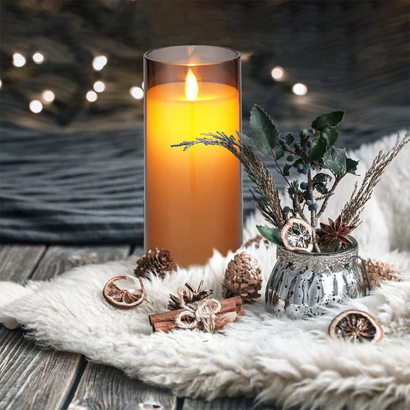 Flameless Candle 3-Piece Set – A Tranquil Glow Without the Flame