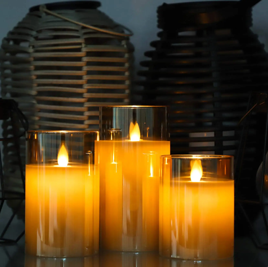 Flameless Candle 3-Piece Set – A Tranquil Glow Without the Flame