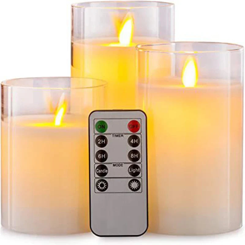 Flameless Candle 3-Piece Set – A Tranquil Glow Without the Flame