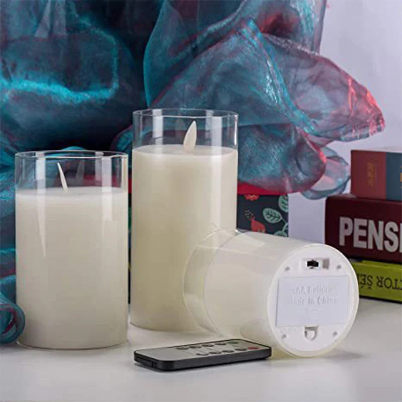 Flameless Candle 3-Piece Set – A Tranquil Glow Without the Flame