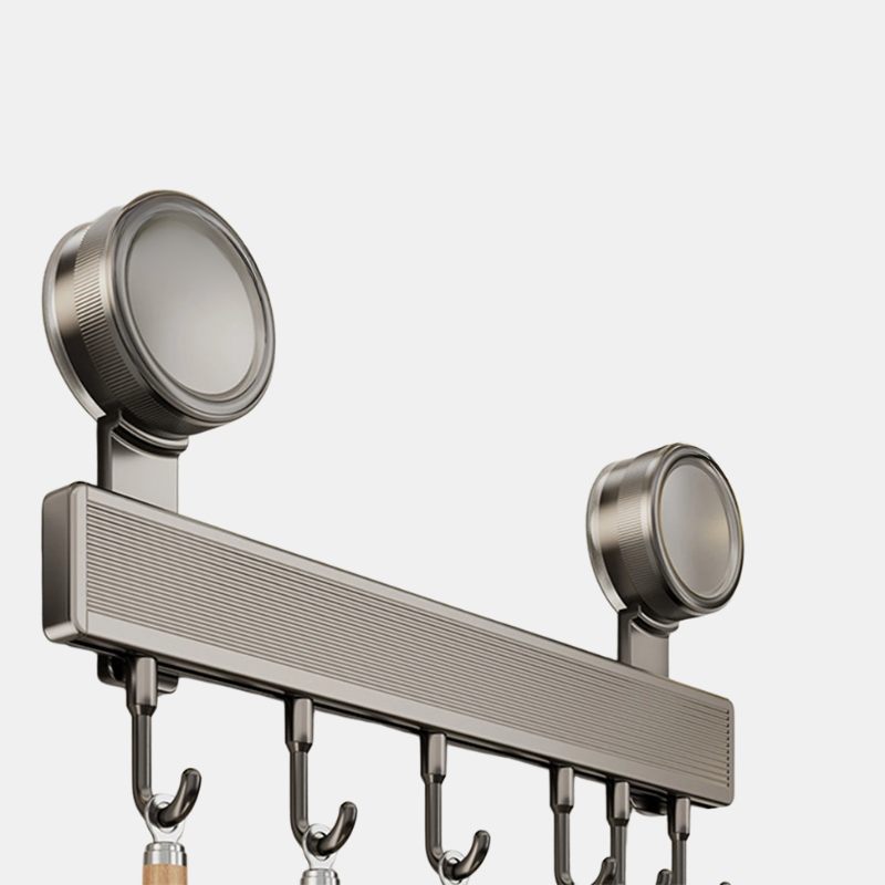Wall-Mounted Kitchen Rack with Utensil Holder – No-Drill Organizer Rail