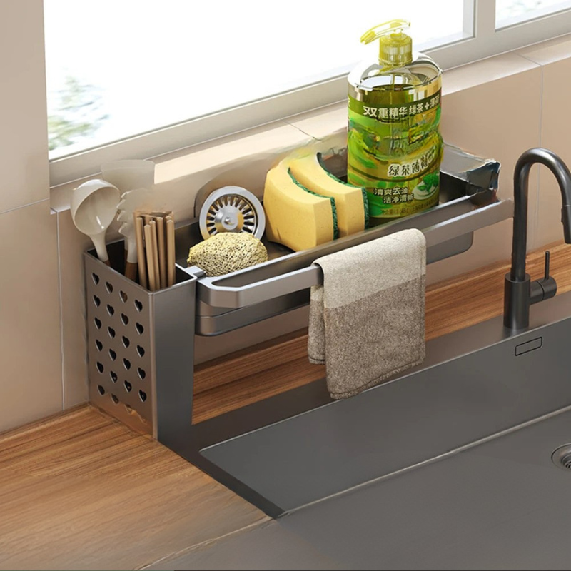 Under Sink Organizer with Non-Slip Design – Multifunctional Kitchen Sink Caddy