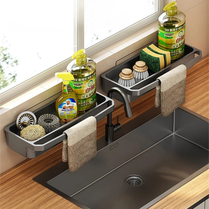 Under Sink Organizer with Non-Slip Design – Multifunctional Kitchen Sink Caddy