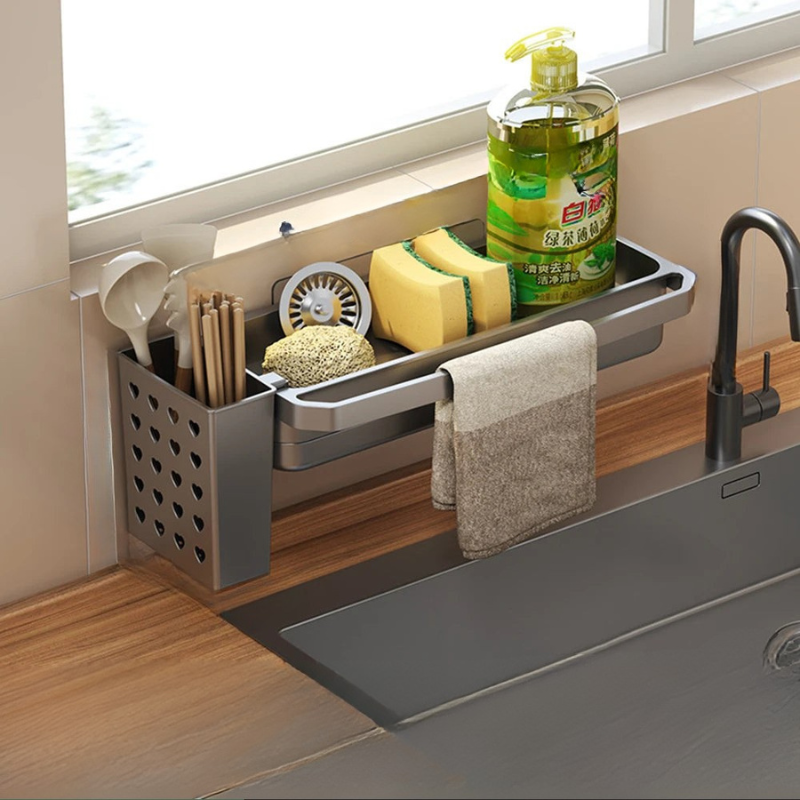 Under Sink Organizer with Non-Slip Design – Multifunctional Kitchen Sink Caddy