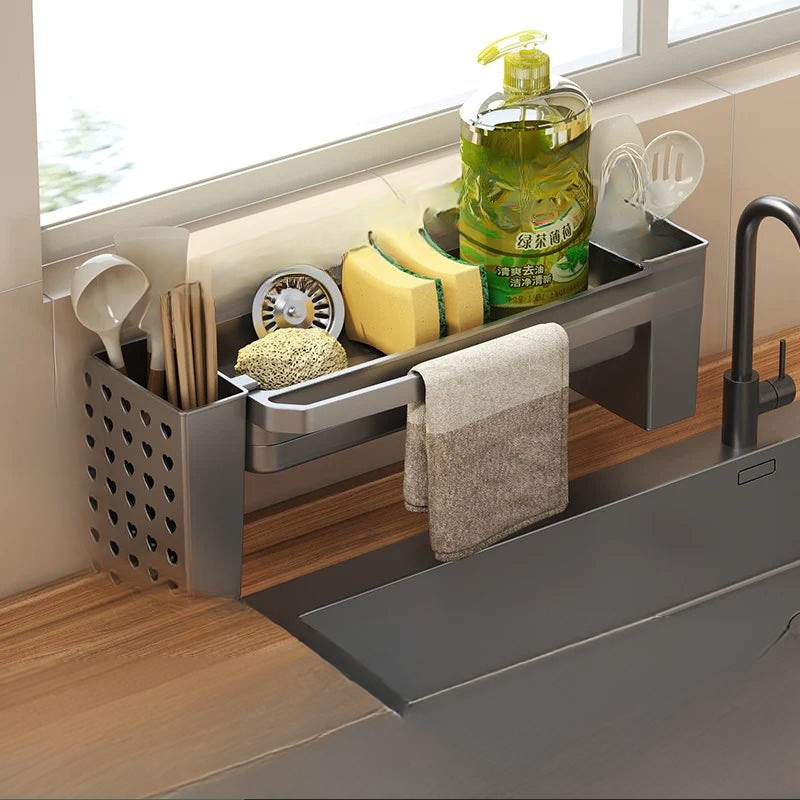 Under Sink Organizer with Non-Slip Design – Multifunctional Kitchen Sink Caddy