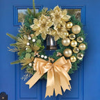 40cm Christmas Wreath with Lantern and Bow – Outdoor Front Door Decor 2