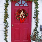 40cm Christmas Wreath with Lantern and Bow – Outdoor Front Door Decor 3