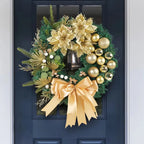 40cm Christmas Wreath with Lantern and Bow – Outdoor Front Door Decor 4