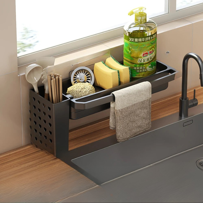 Under Sink Organizer with Non-Slip Design – Multifunctional Kitchen Sink Caddy
