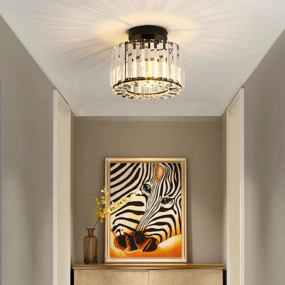 Flush Mount Ceiling Light with Crystal Accents – Elegant Fixture for Any Room
