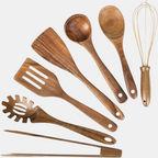 7-Piece Wooden Kitchen Utensil Set – Eco-Friendly Cooking Tools for Kitchen