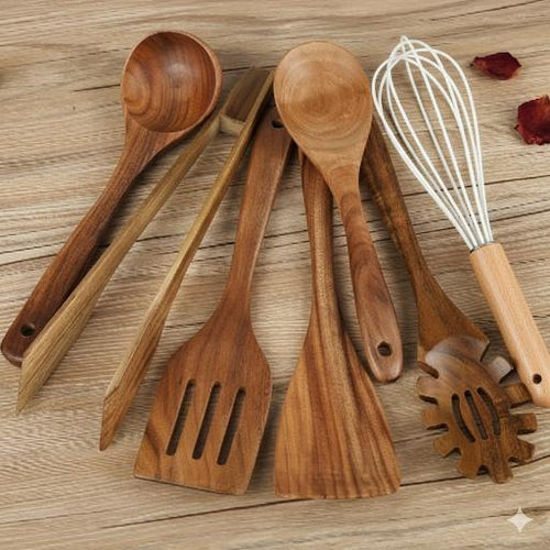 7-Piece Wooden Kitchen Utensil Set – Eco-Friendly Cooking Tools for Kitchen 0