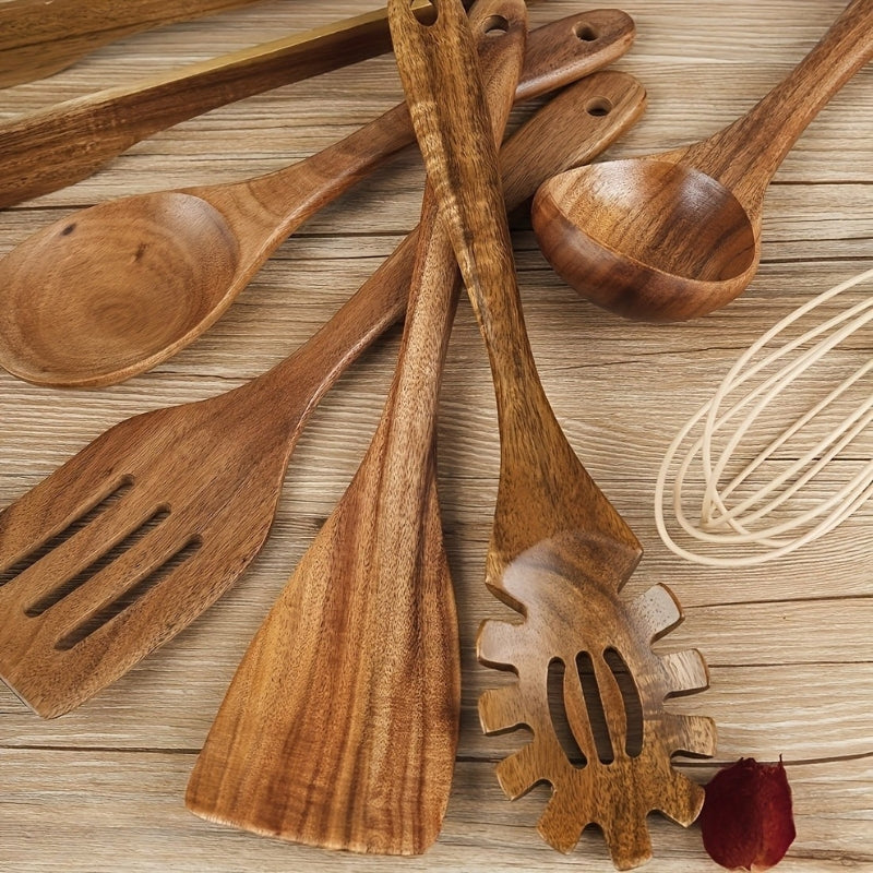 7-Piece Wooden Kitchen Utensil Set – Eco-Friendly Cooking Tools for Kitchen 2