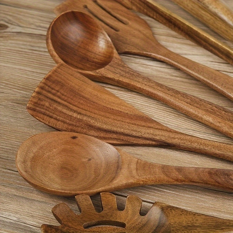 7-Piece Wooden Kitchen Utensil Set – Eco-Friendly Cooking Tools for Kitchen 3