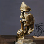 Abstract Face Sculpture with Gold Accents – Elegant Wall Decor for Home