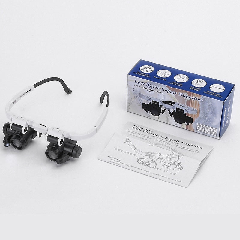 Adjustable LED Magnification Glasses – Magnification for Precision Work and Hobbies