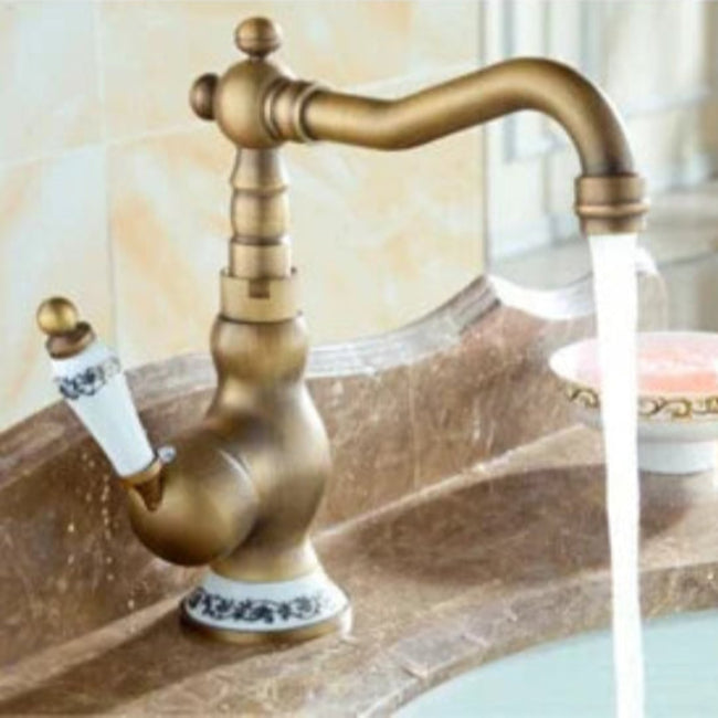 Antique Wash Tray with 360° Rotating Spout – Elegant Sink Fixture for Kitchen 0