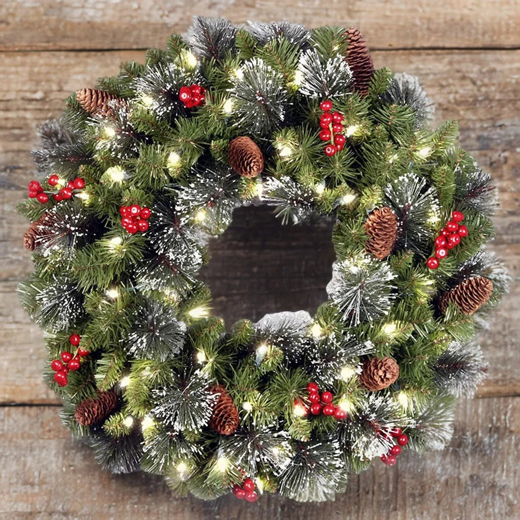 Artificial Christmas Wreath with Pinecones and Berries – Outdoor Door Decor 2