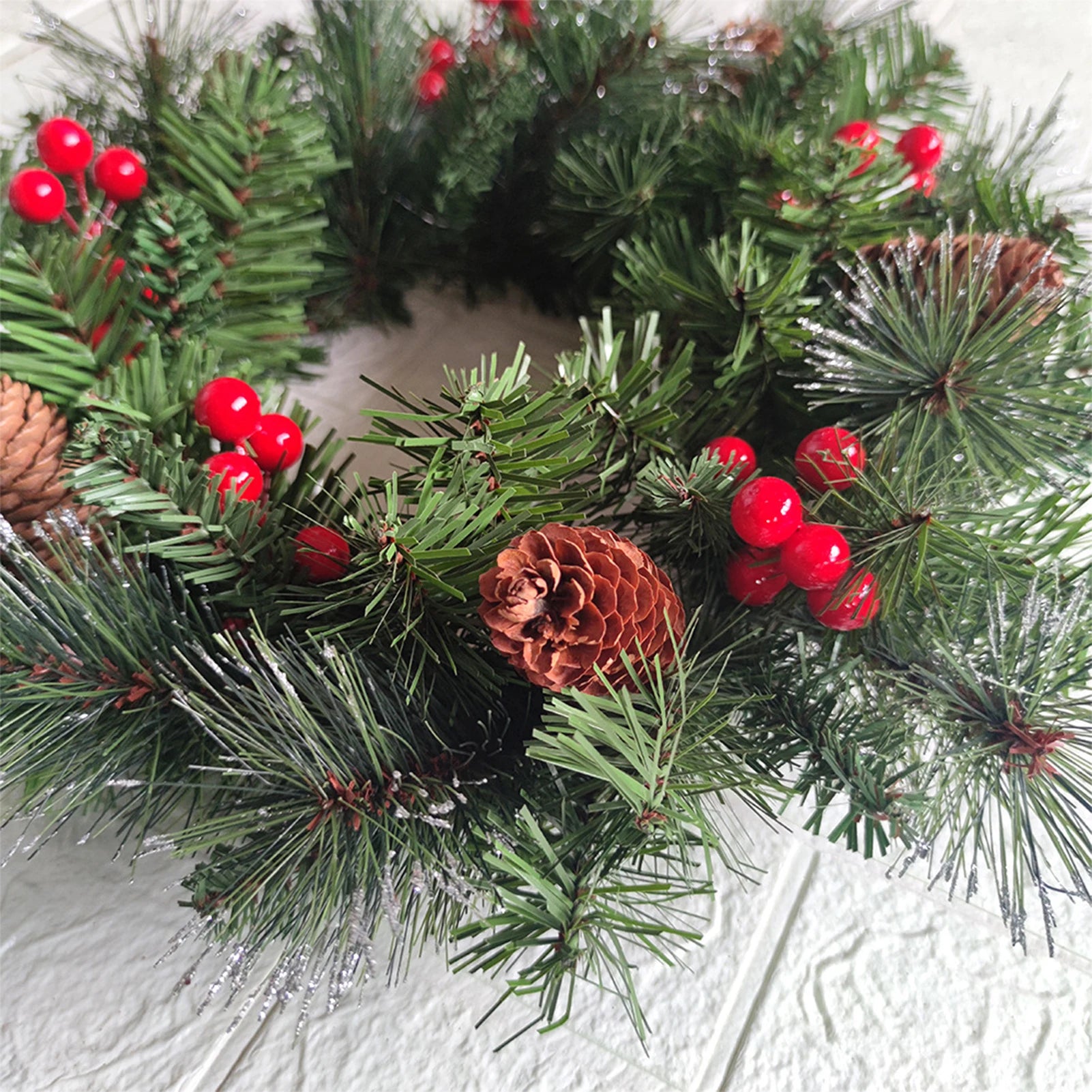 Artificial Christmas Wreath with Pinecones and Berries – Outdoor Door Decor 3