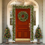 Artificial Christmas Wreath with Pinecones and Berries – Outdoor Door Decor 4