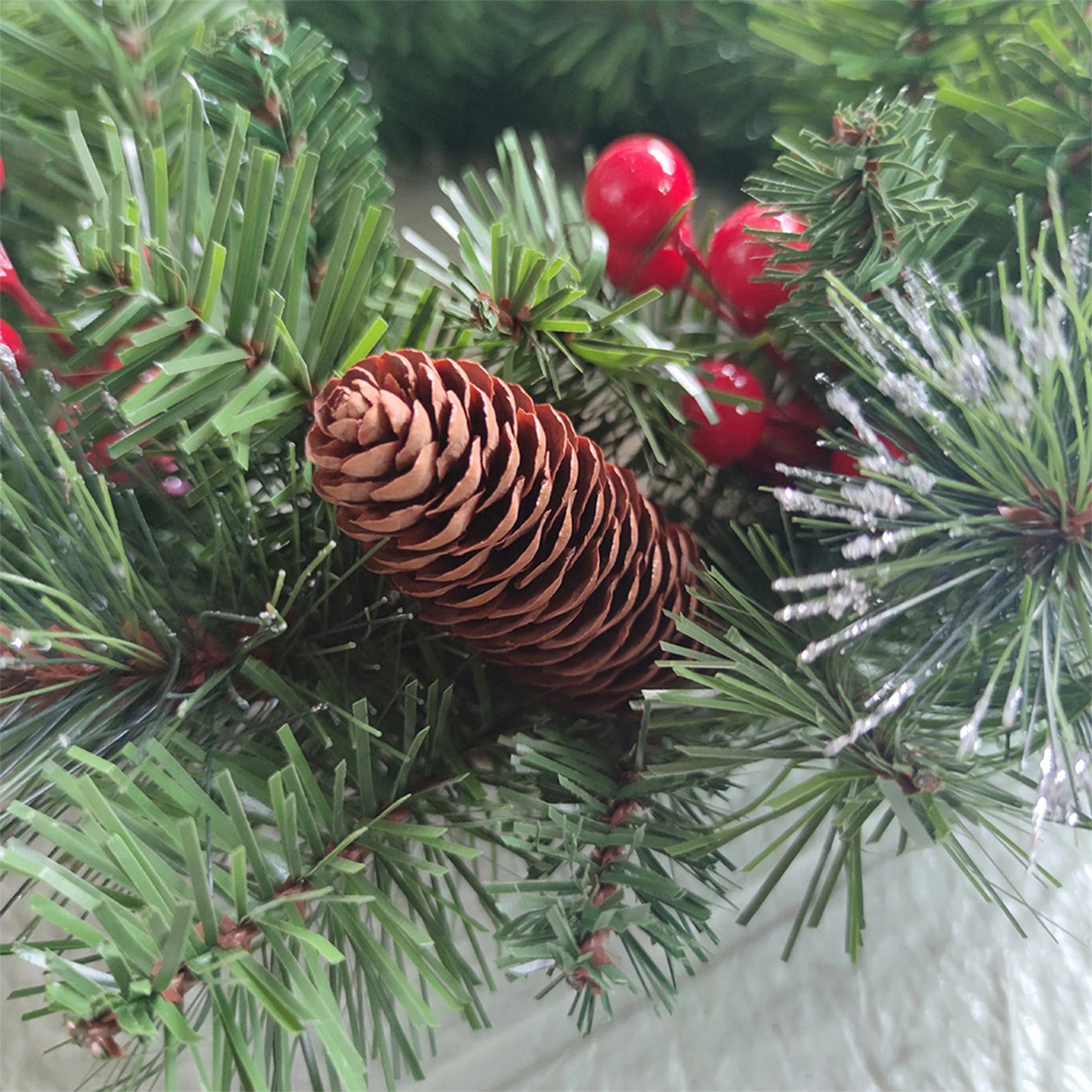 Artificial Christmas Wreath with Pinecones and Berries – Outdoor Door Decor 5