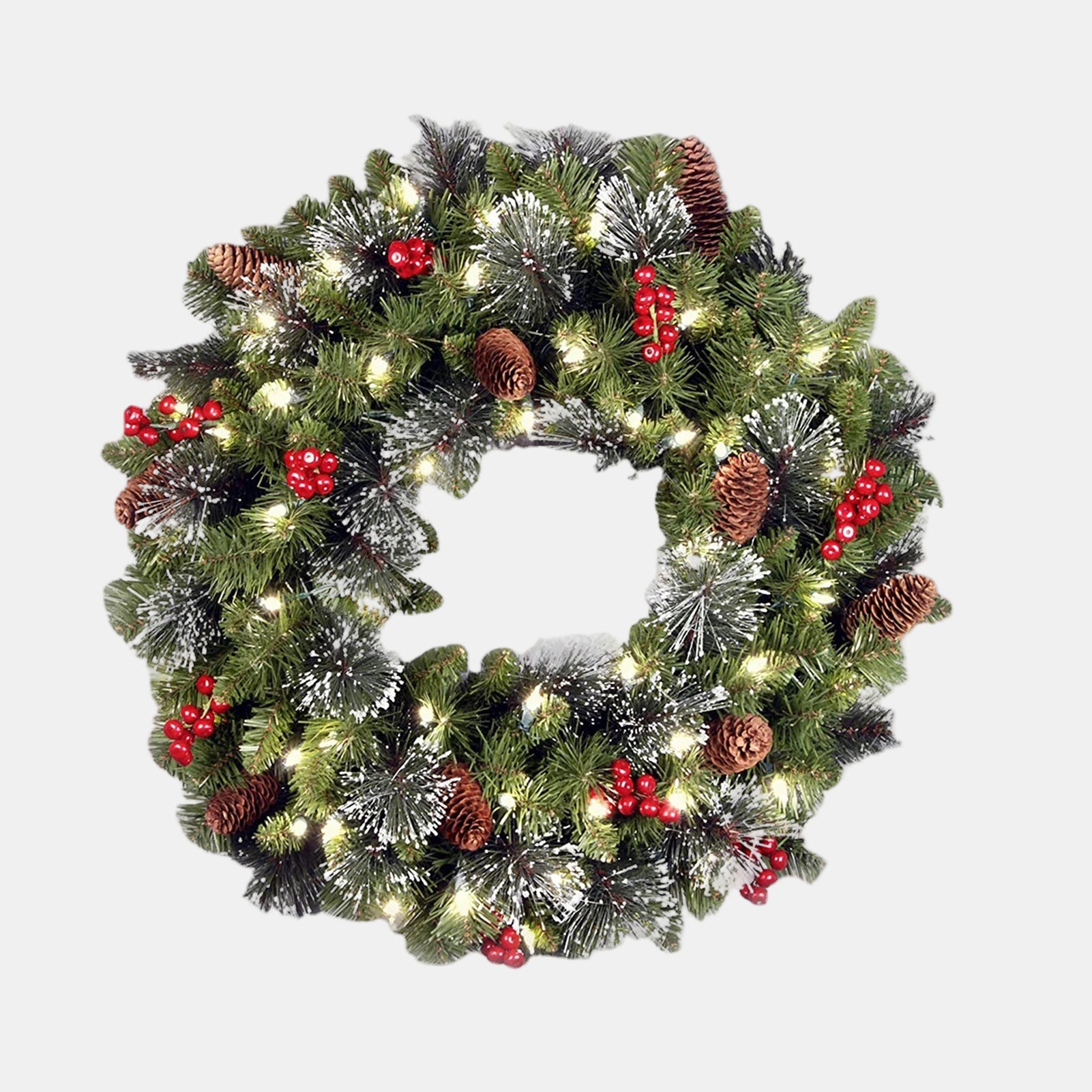 Artificial Christmas Wreath with Pinecones and Berries – Outdoor Door Decor 7