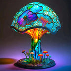 Artisan Stained Glass Table Lamp – Vintage Floral Design for Bedroom 1