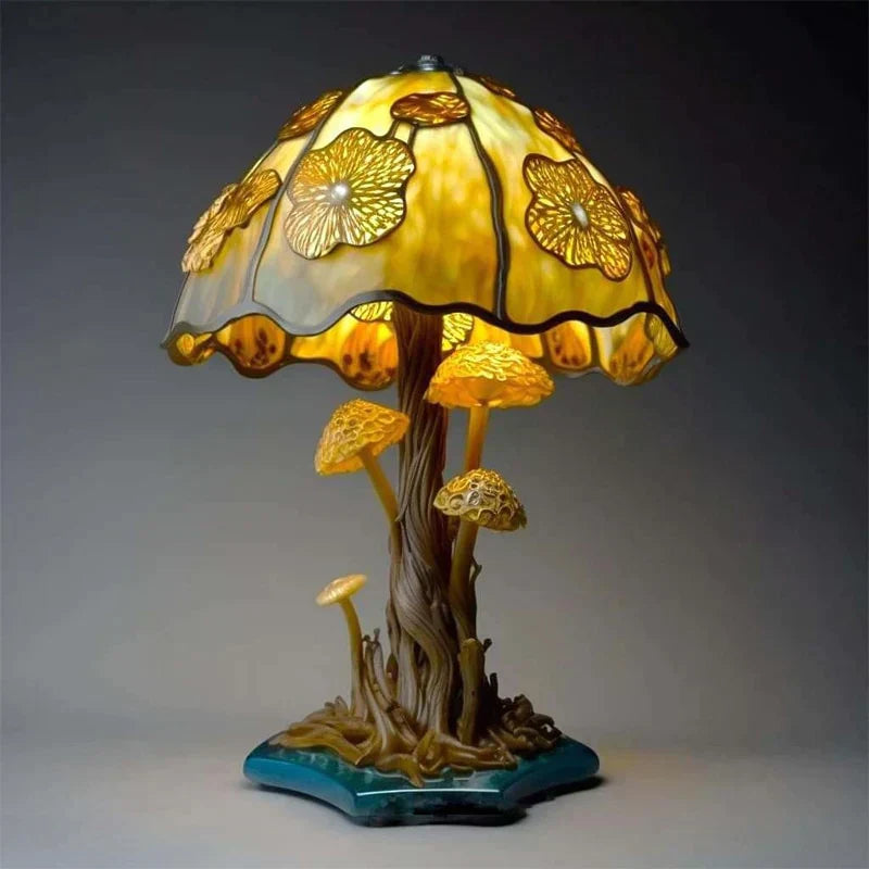 Artisan Stained Glass Table Lamp – Vintage Floral Design for Bedroom 5