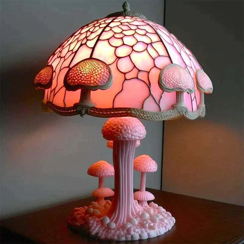 Artisan Stained Glass Table Lamp – Vintage Floral Design for Bedroom 6