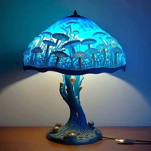 Artisan Stained Glass Table Lamp – Vintage Floral Design for Bedroom 8