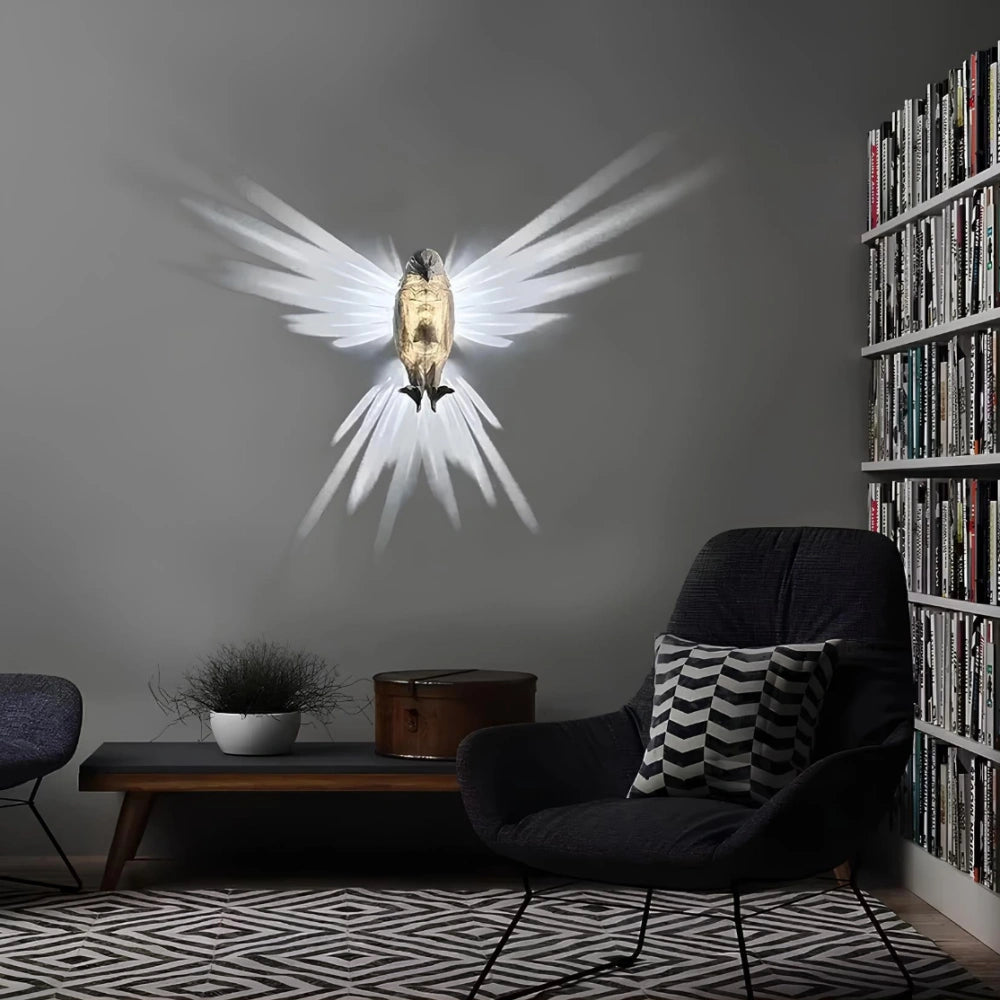 Artistic Luminous Wings Wall Lamp – Nature’s Majesty Illuminated