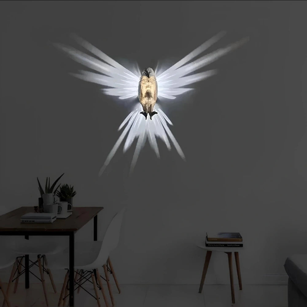Artistic Luminous Wings Wall Lamp – Nature’s Majesty Illuminated