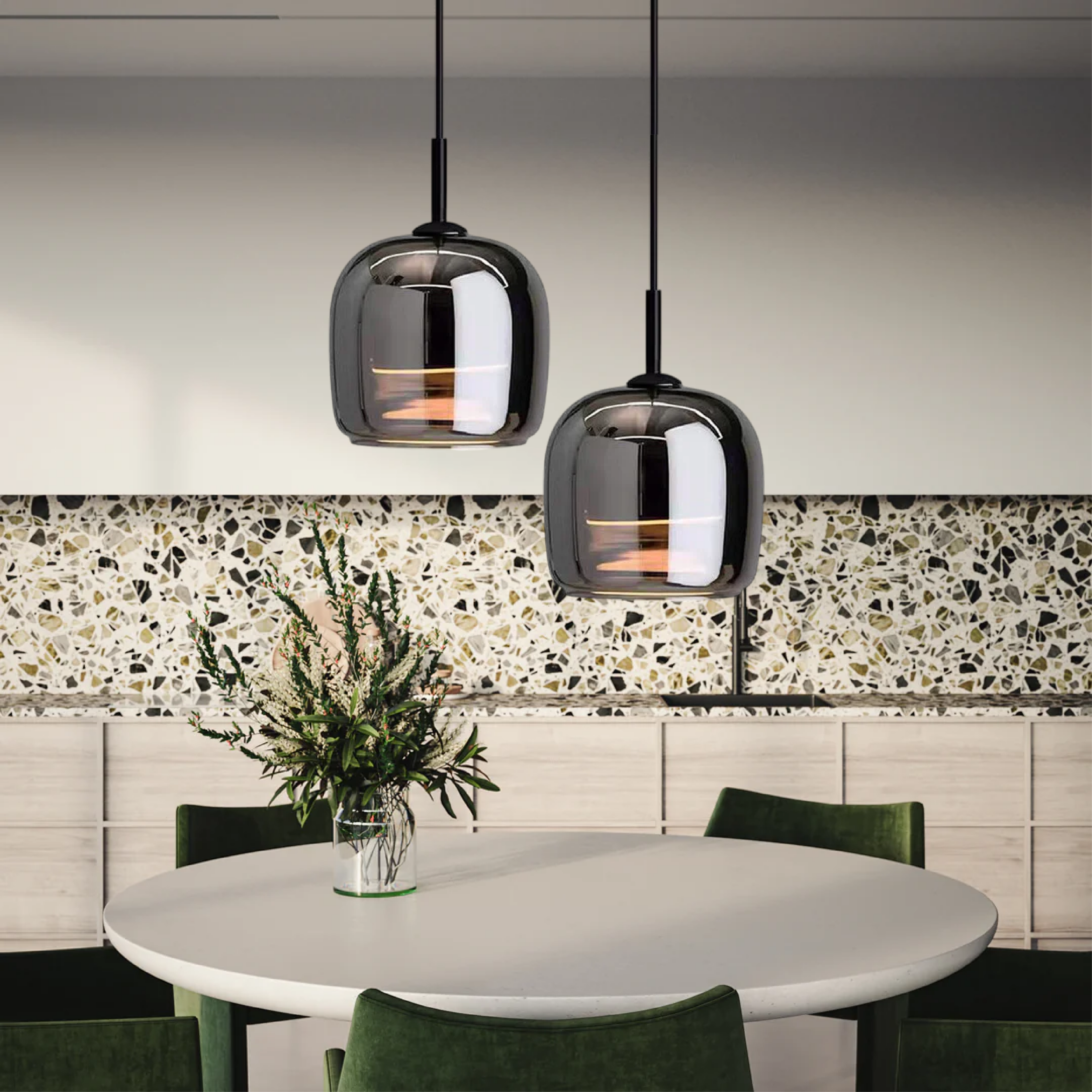 Nordic Black Glass Pendant Light – Modern Elegance with Nordic Sophistication