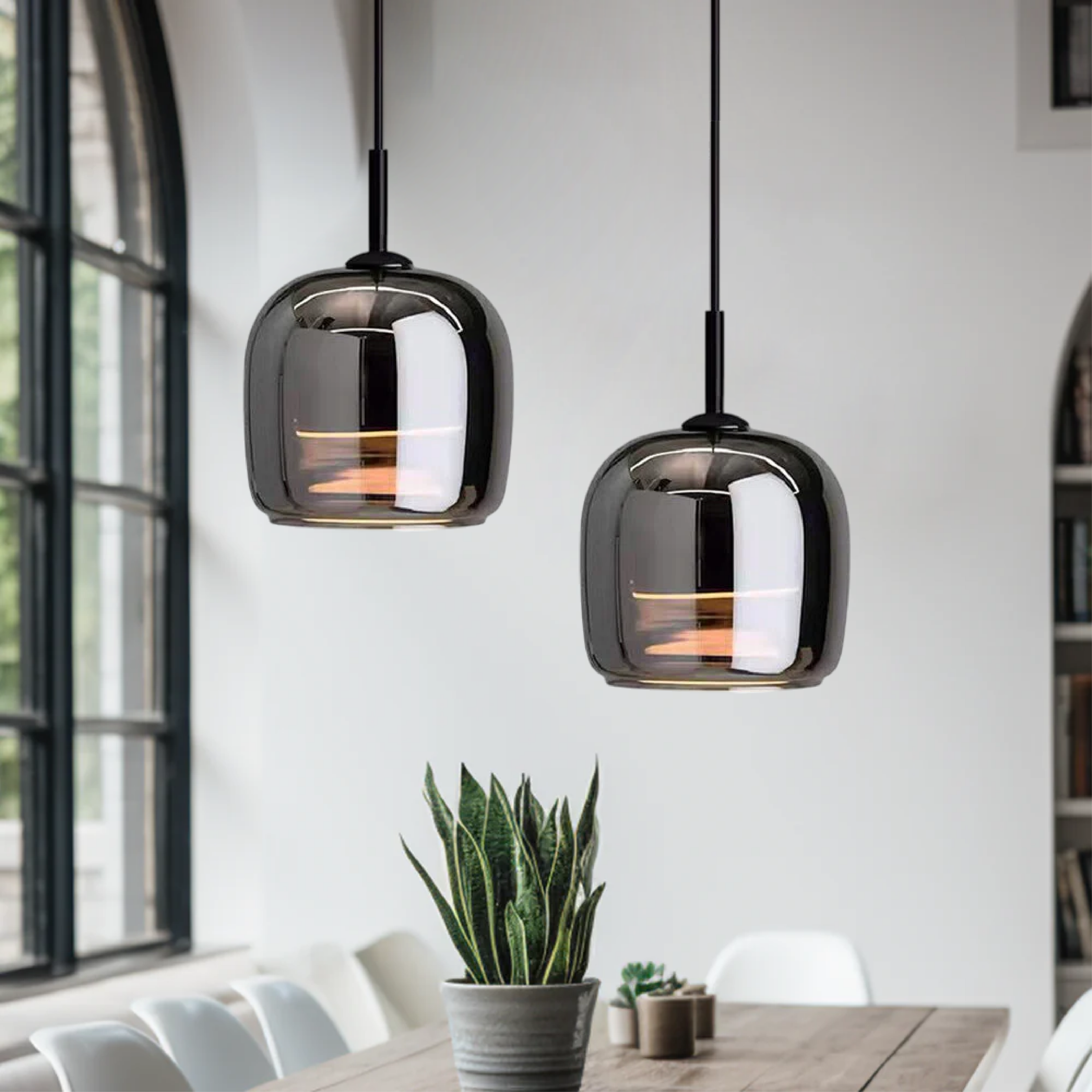 Nordic Black Glass Pendant Light – Modern Elegance with Nordic Sophistication