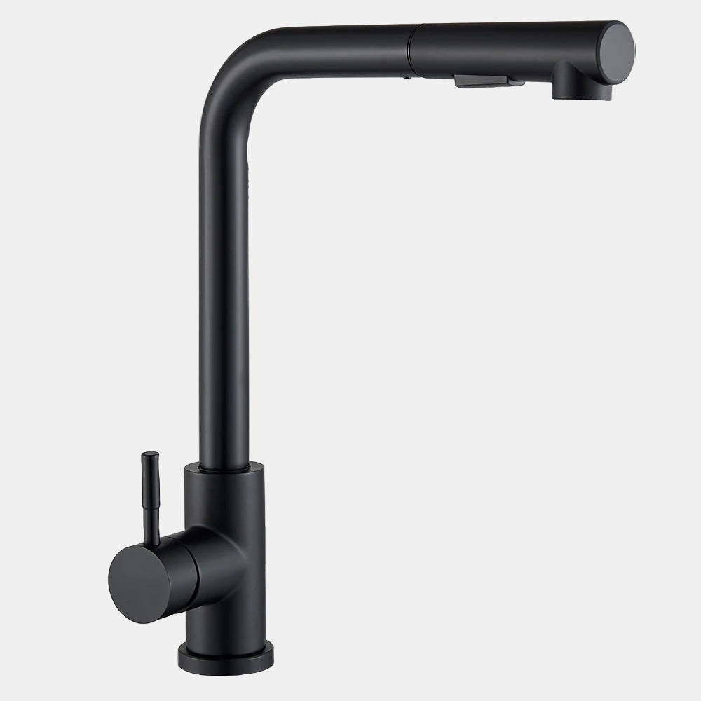 Black Kitchen Faucet with 360° Rotation and Sprayer – Modern Sink Tap 6