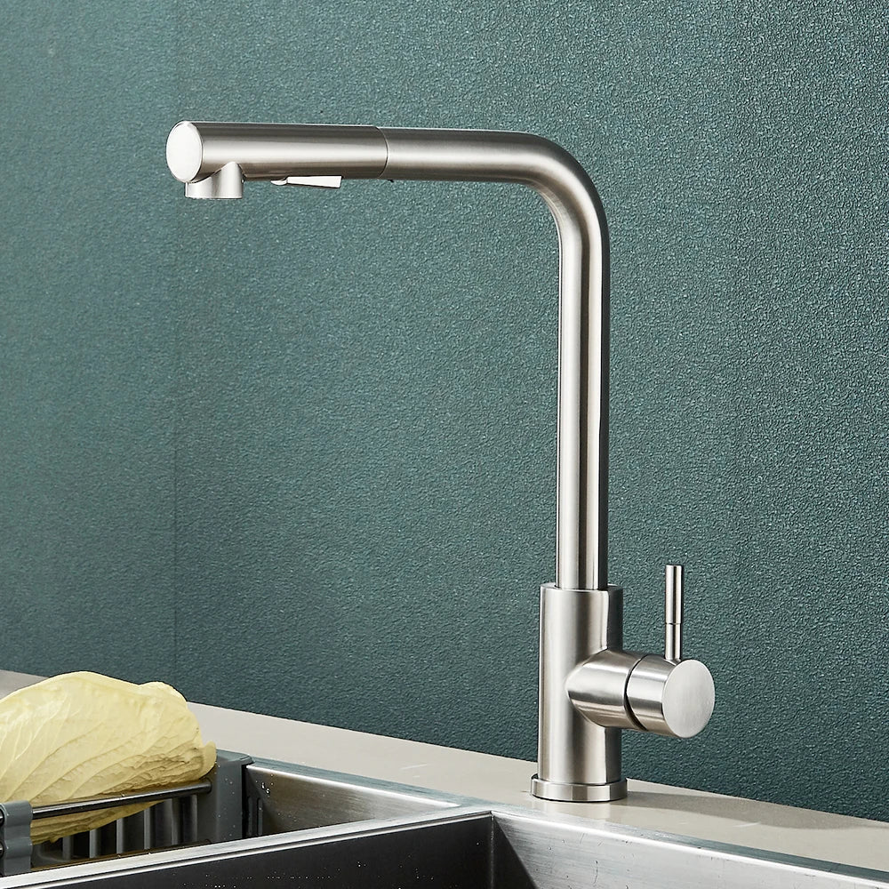Black Kitchen Faucet with 360° Rotation and Sprayer – Modern Sink Tap 9