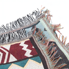 Stylish Bohemian Blanket Throw – Geometric & Tassel Accents