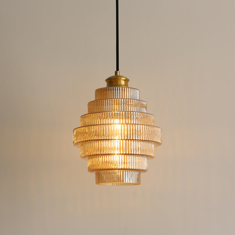 Brass Glass Pendant Light – Elegant Bottle-Shaped Hanging Lamp for Kitchen 1