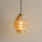 Brass Glass Pendant Light – Elegant Bottle-Shaped Hanging Lamp for Kitchen 1