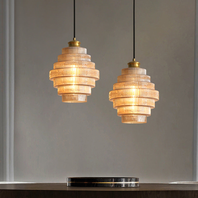 Brass Glass Pendant Light – Elegant Bottle-Shaped Hanging Lamp for Kitchen 3