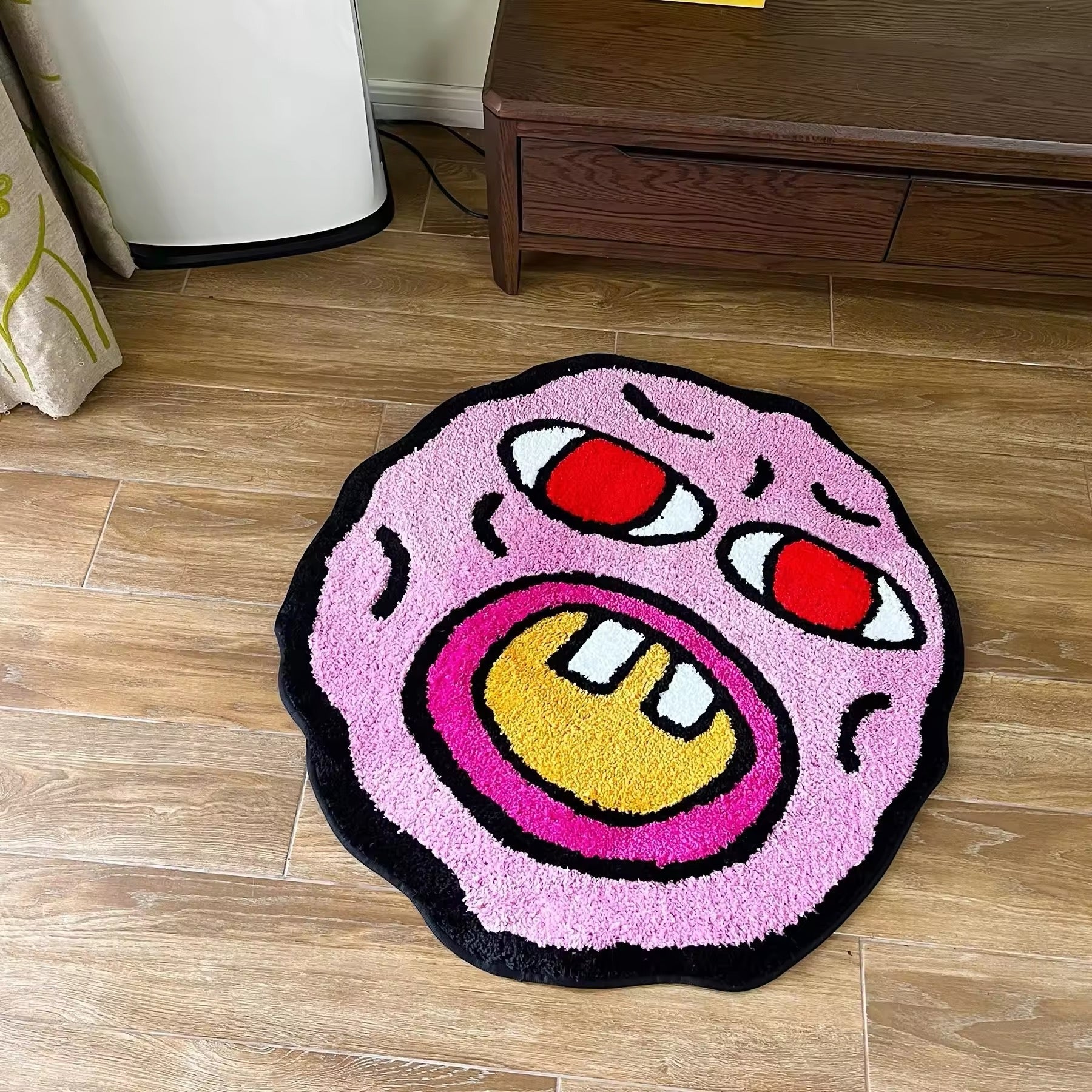 Playful Pink Tufted Rug for Cozy Spaces