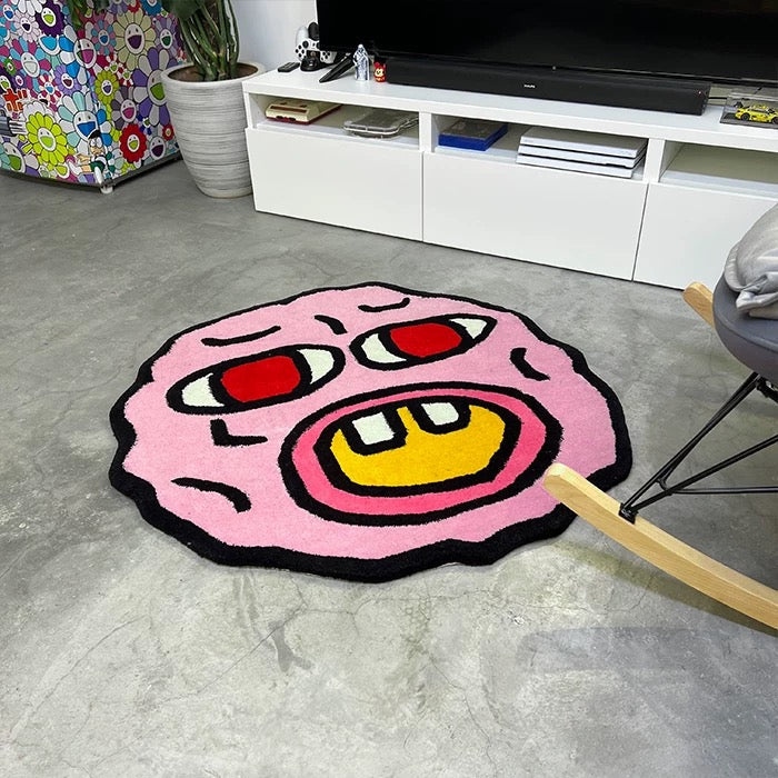 Playful Pink Tufted Floor Mat for Cozy Rooms