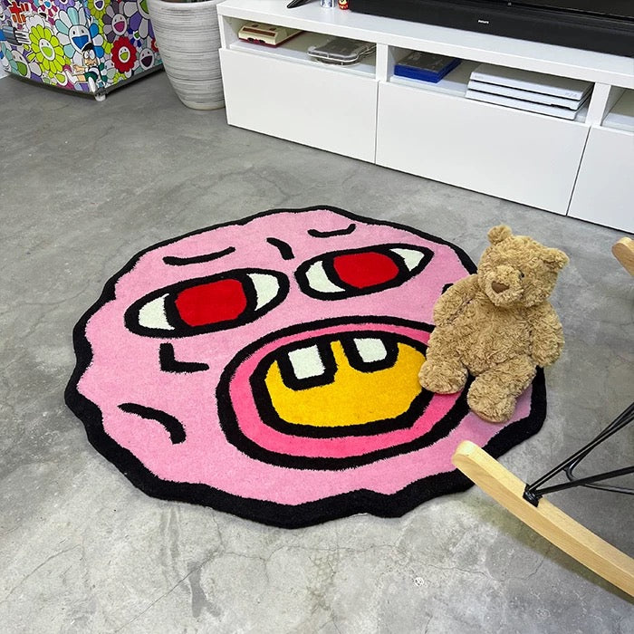 Playful Pink Tufted Floor Mat for Cozy Rooms