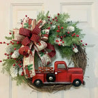 Elegant Christmas Door Wreath – Festive Flower Ring Decoration