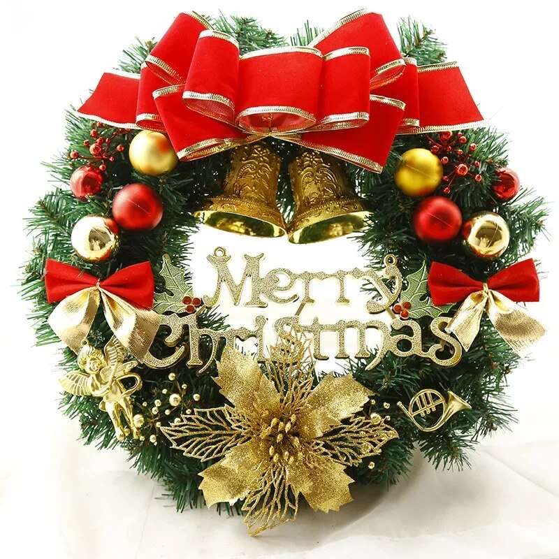 Elegant Christmas Door Wreath – Festive Flower Ring Decoration